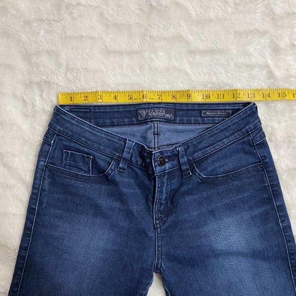 Guess USA Womens Size 28 (26x30 msrd) 1981 Skinny High Rise Stretch Blue Jeans - Picture 6 of 12